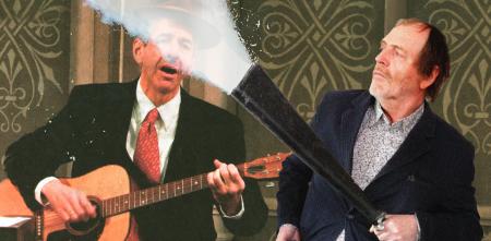 Der heutige Minister Ronald Plasterk (links) zusammen mit dem Jazzer Willem Breuker † auf einem Parteitag 2009.